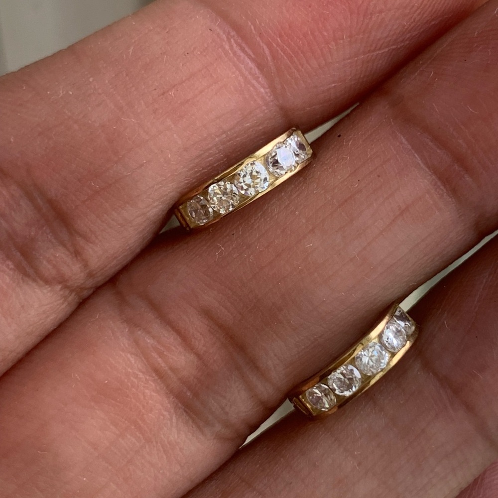 10k Gold CZ Huggies/Hoops